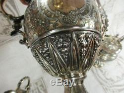 Sale 19th Century Victorian 3 Pc Gothic Influenced Silver Plated Tea Service