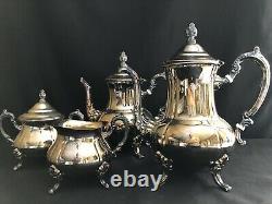 Set/4 Towle Silverplate Grand Duchess Coffee Tea Pot Set Sugar Bowl LID Creamer