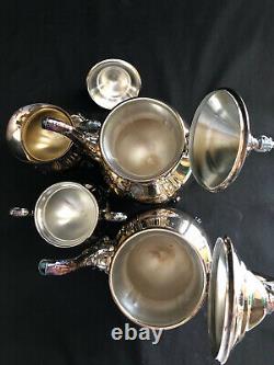 Set/4 Towle Silverplate Grand Duchess Coffee Tea Pot Set Sugar Bowl LID Creamer