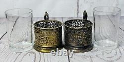 Set Of 5 Antique Norblin & Co. Silver Plate Tea Glass Holders Warsaw