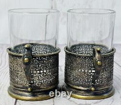 Set Of 5 Antique Norblin & Co. Silver Plate Tea Glass Holders Warsaw