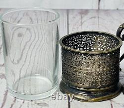 Set Of 5 Antique Norblin & Co. Silver Plate Tea Glass Holders Warsaw