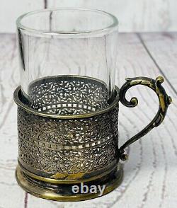 Set Of 5 Antique Norblin & Co. Silver Plate Tea Glass Holders Warsaw
