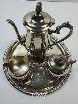 Set of 4 Tea Set International Silver Company Silver Plated Vintage