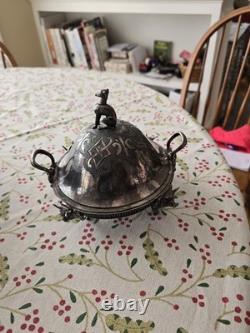 Seven Piece Antique Figural Clawfoot Silver Plate Tea Set