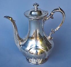 Sheffield Antique Silver Plate Hand Chased Coffee / Teapot