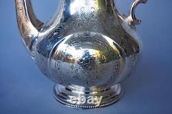 Sheffield Antique Silver Plate Hand Chased Coffee / Teapot