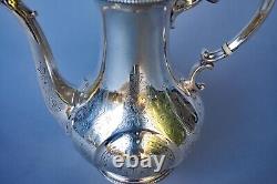 Sheffield Antique Silver Plate Hand Chased Coffee / Teapot