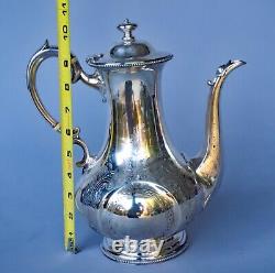 Sheffield Antique Silver Plate Hand Chased Coffee / Teapot