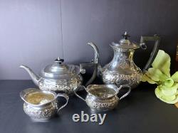 Sheffield H Bros Silver Plate Tea Service Coffee/Teapot 4 Pcs Set England Made