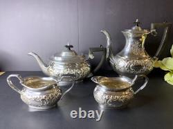 Sheffield H Bros Silver Plate Tea Service Coffee/Teapot 4 Pcs Set England Made
