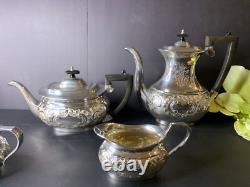 Sheffield H Bros Silver Plate Tea Service Coffee/Teapot 4 Pcs Set England Made