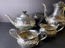 Sheffield H Bros Silver Plate Tea Service Coffee/Teapot 4 Pcs Set England Made