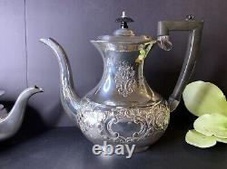 Sheffield H Bros Silver Plate Tea Service Coffee/Teapot 4 Pcs Set England Made