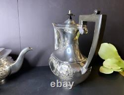 Sheffield H Bros Silver Plate Tea Service Coffee/Teapot 4 Pcs Set England Made