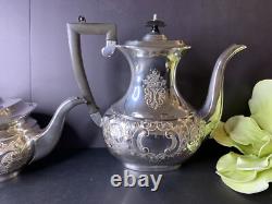 Sheffield H Bros Silver Plate Tea Service Coffee/Teapot 4 Pcs Set England Made