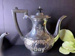 Sheffield H Bros Silver Plate Tea Service Coffee/Teapot 4 Pcs Set England Made