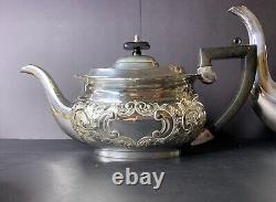 Sheffield H Bros Silver Plate Tea Service Coffee/Teapot 4 Pcs Set England Made