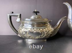 Sheffield H Bros Silver Plate Tea Service Coffee/Teapot 4 Pcs Set England Made
