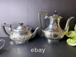 Sheffield H Bros Silver Plate Tea Service Coffee/Teapot 4 Pcs Set England Made