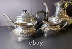 Sheffield H Bros Silver Plate Tea Service Coffee/Teapot 4 Pcs Set England Made