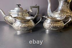 Sheffield H Bros Silver Plate Tea Service Coffee/Teapot 4 Pcs Set England Made