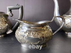 Sheffield H Bros Silver Plate Tea Service Coffee/Teapot 4 Pcs Set England Made