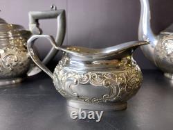 Sheffield H Bros Silver Plate Tea Service Coffee/Teapot 4 Pcs Set England Made