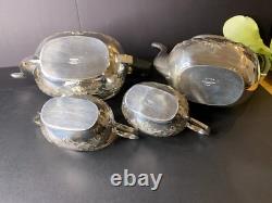 Sheffield H Bros Silver Plate Tea Service Coffee/Teapot 4 Pcs Set England Made
