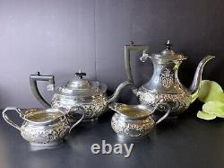Sheffield H Bros Silver Plate Tea Service Coffee/Teapot 4 Pcs Set England Made