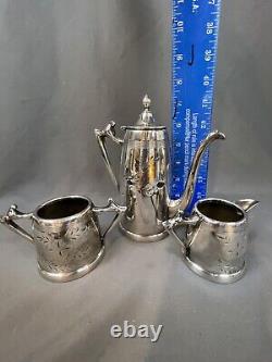 Sheffield Silver Plate Tea/Coffee/Chocolate Set, Hallmarked Key 21 & Tray 3127