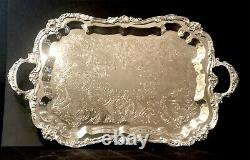 Sheridan Fluted Silver Plated Tray Serving /Tea Tray Vintage Victorian Style
