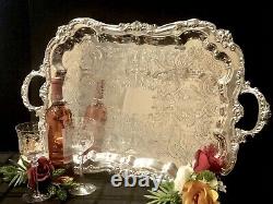 Sheridan Fluted Silver Plated Tray Serving /Tea Tray Vintage Victorian Style