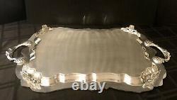 Sheridan Fluted Silver Plated Tray Serving /Tea Tray Vintage Victorian Style