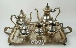 Sheridan Silver Co Silver On Copper 6pc Tea/coffee Set With Tray
