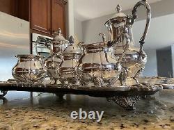 Sheridan Silver Co Silver-plated 6 Piece Tea Coffee Set with XL Butlers Tray