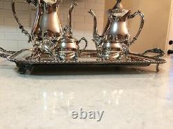 Sheridan Silver on Copper Coffee and Tea Set with Tray