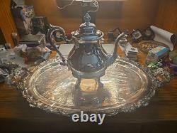 Sheridan Silverplated Coffee And Tea Pot With Tray