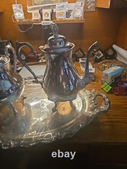 Sheridan Silverplated Coffee And Tea Pot With Tray