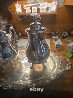 Sheridan Silverplated Coffee And Tea Pot With Tray