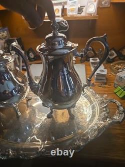 Sheridan Silverplated Coffee And Tea Pot With Tray
