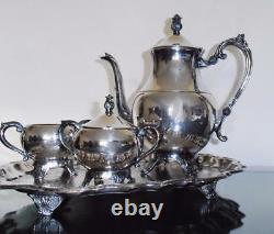 Silver, 5 Piece Tea Set with Tray (F. B. Rogers) No Monogram, Very Nice