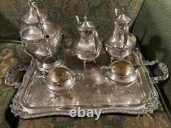 Silver Birmingham Company Silver On Copper 6 Piece Tea Coffee Set