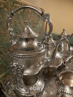 Silver Birmingham Company Silver On Copper 6 Piece Tea Coffee Set