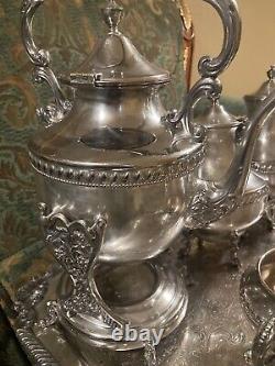 Silver Birmingham Company Silver On Copper 6 Piece Tea Coffee Set