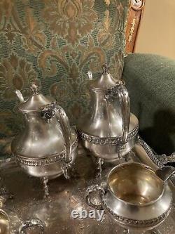 Silver Birmingham Company Silver On Copper 6 Piece Tea Coffee Set