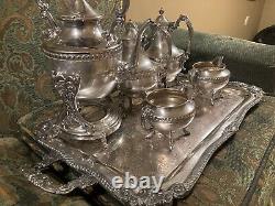 Silver Birmingham Company Silver On Copper 6 Piece Tea Coffee Set