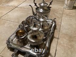 Silver Birmingham Company Silver On Copper 6 Piece Tea Coffee Set