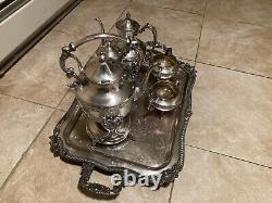 Silver Birmingham Company Silver On Copper 6 Piece Tea Coffee Set