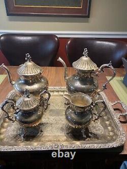 Silver Birmingham Company Silver On Copper Tea Coffee Set